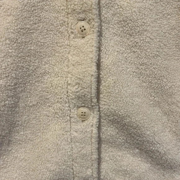 Abercrombie Kids Cream Teddy button up jacket size 11/12 - Picture 2 of 9